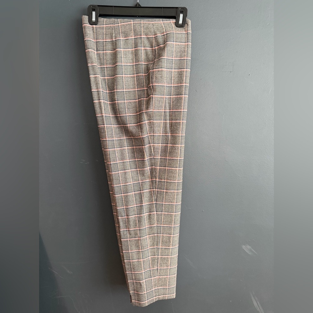 Piazza Sempione Gray with Navy and Red Checkered Ankle Pants